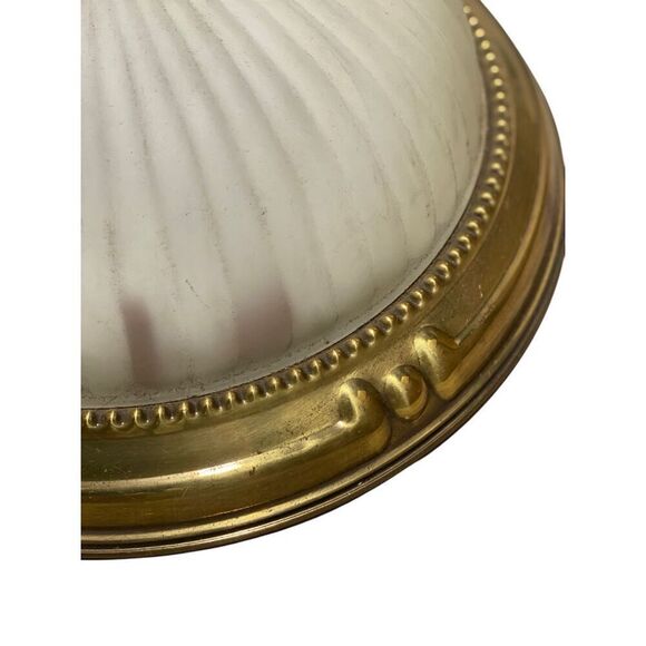 Antique Hollywood Regency Large Vintage Cast Gilt Finish Flush Mount Chandelier - Picture 3 of 5